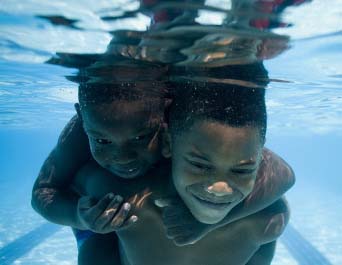 Kids swimming